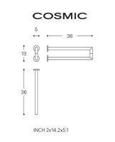 MEDIDAS TOALLERO LATERAL DOBLE KUBIC COSMIC